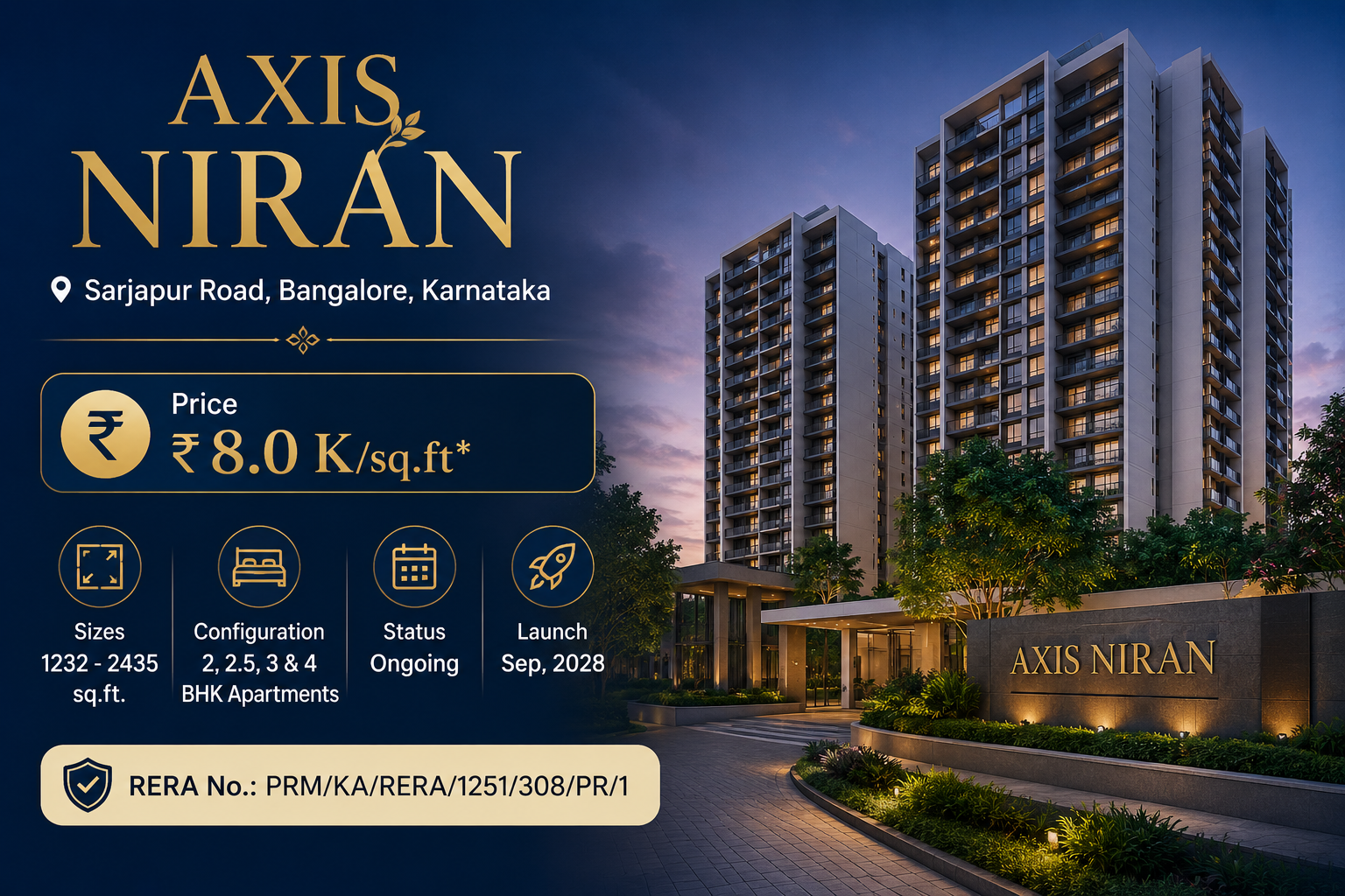 Axis Niran Sarjapur Road - Premium Apartments Bangalore